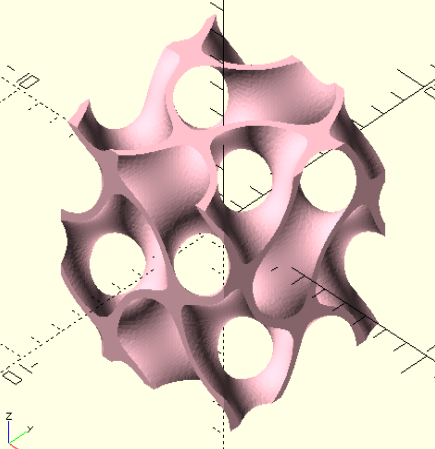 Gyroid lattice generated from a formula
