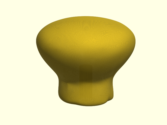 Smooth cabinet knob generated from a point cloud